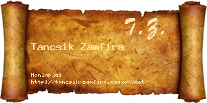 Tancsik Zamfira névjegykártya